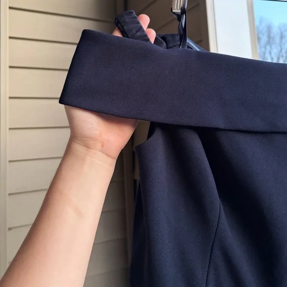 🆕 Adrianna Papell Midnight Crepe Chiffon Gown Elegant Formal Maxi Dress Size 8 - Picture 8 of 16